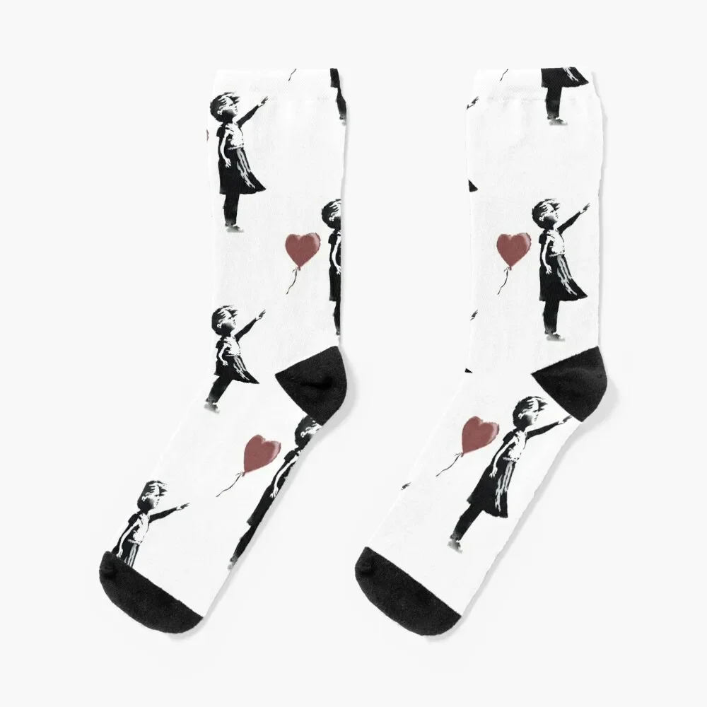 

girl whith balloon Socks retro christmas gift heated Socks For Women Men's