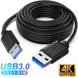 Extra Long USB Male To USB Male Super Speed Data Cables Data Transfer Charging Cord Dual USB 3.0 Wire for Printer Computer