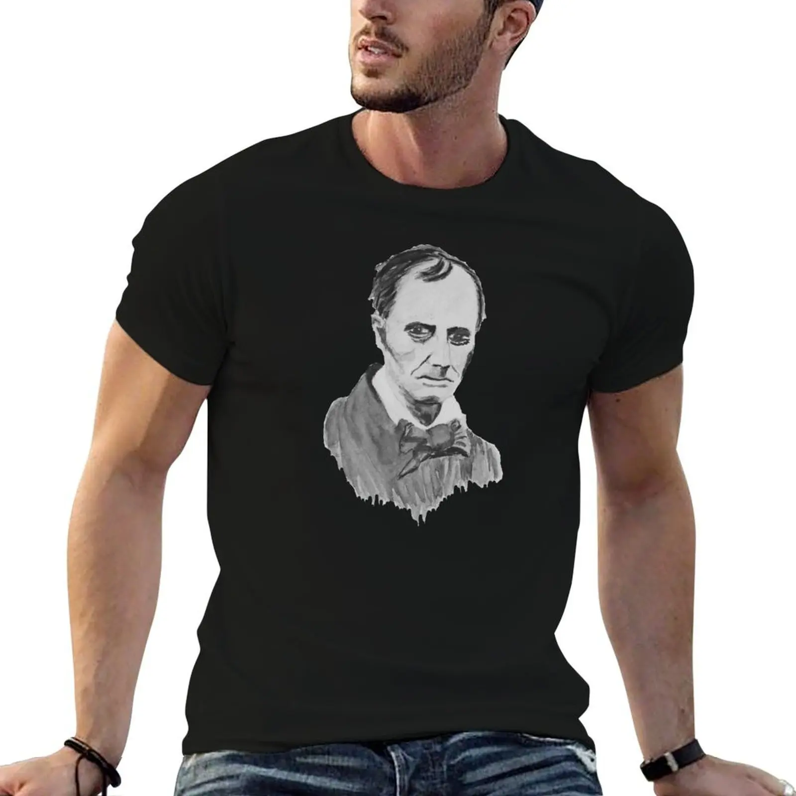 

Portrait Charles Baudelaire T-Shirt man t shirt graphic man t shirts for men man t shirts cotton T-Shirt
