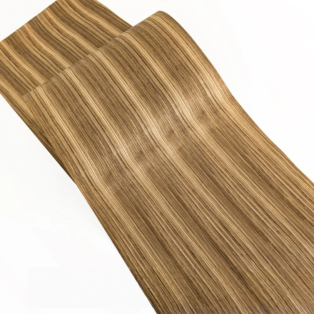 

58x250cm Wide Natural Zebrawood Wood Veneer for Furniture Cabinets Interior Decoration Panel Design