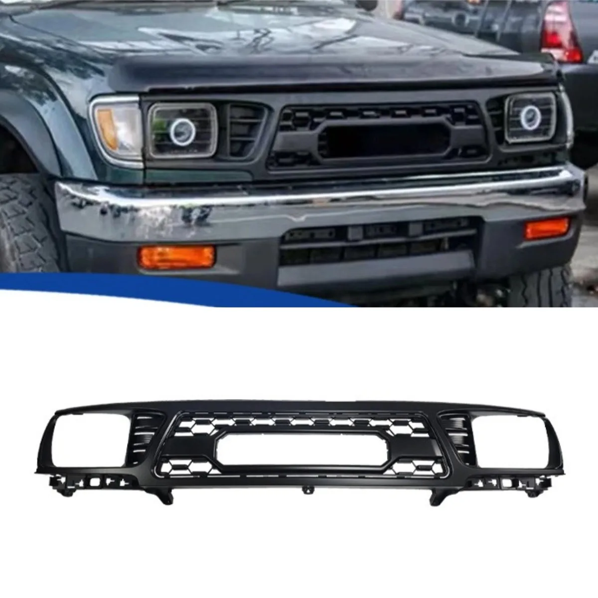 

For Toyota Tacoma 1995-1997 Car Bumper Grill Decorative Cover Trim Racing Grille Body Kit Front Bumper Grill Exterior Part