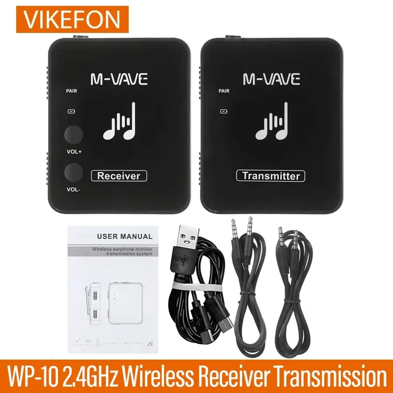 VIKEFON M-VAVE WP-10 2.4GHz Wireless Ear Back Receiver Rechargeable Receiver of Wireless Earphone Monitor Transmission System