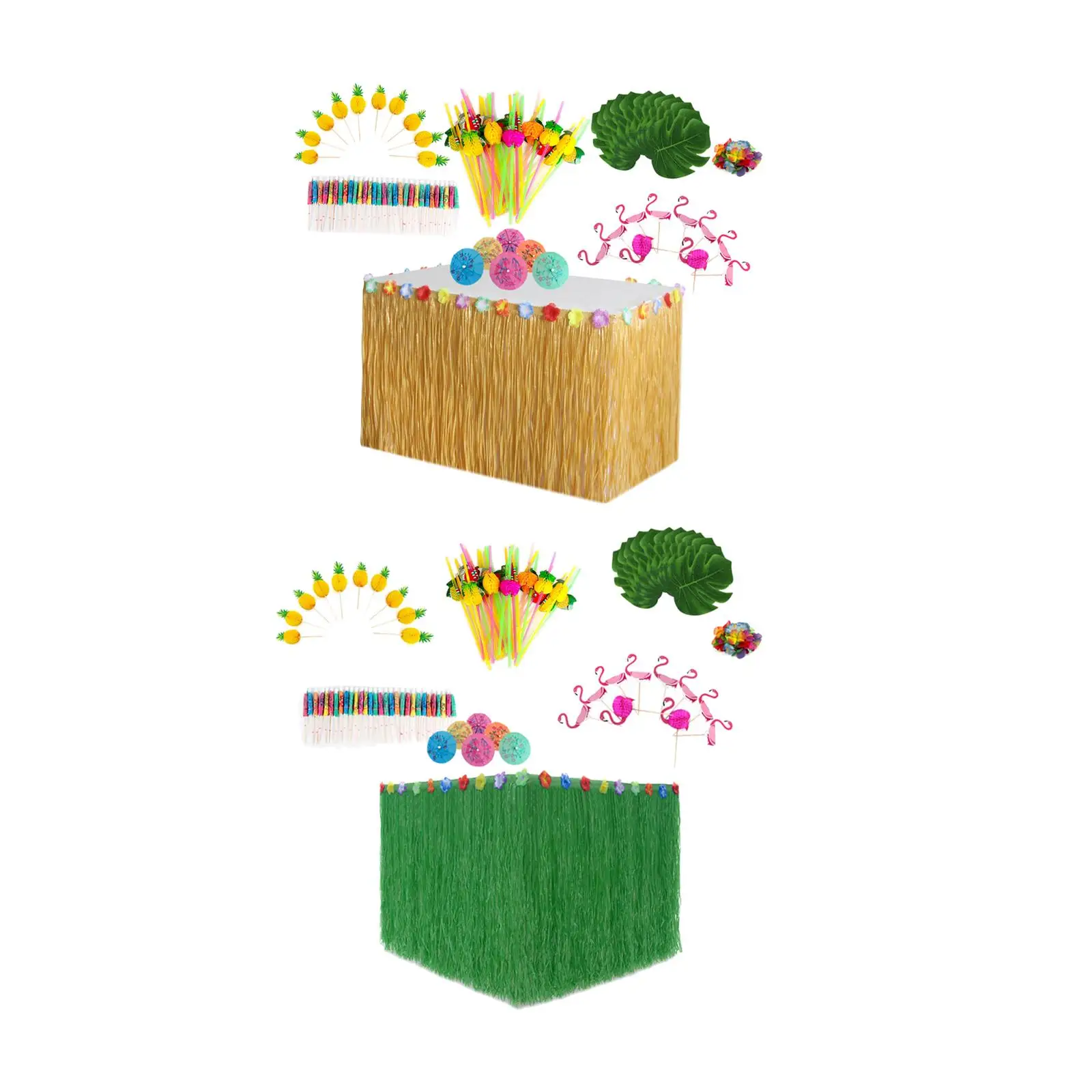 Artifical Grass Table Skirt Decor Equipment Palm Monstera Leaves for Outdoor Photo Props Photoshoot Birthday Summer Theme Party