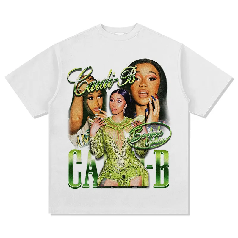 Cardi B Bodak Yellow Graphic T-Shirt Men Women Oversized Urban Pop Cotton Tee Hip Hop Icon Streetwear Celebrity Merch