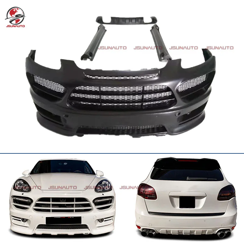 For Porsche Cayenne 2011-2014 Unpainted Front Bumper Carbon Fiber Side Skirts Rear Diffuser For Cayenne 958 Modify Accessories