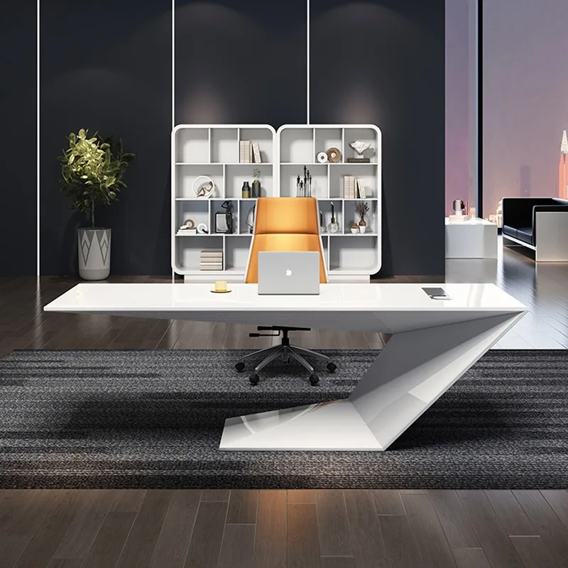 

Simple desk Modern manager table Beauty salon Office desk Creative furniture White boss table Medical beauty consultation table