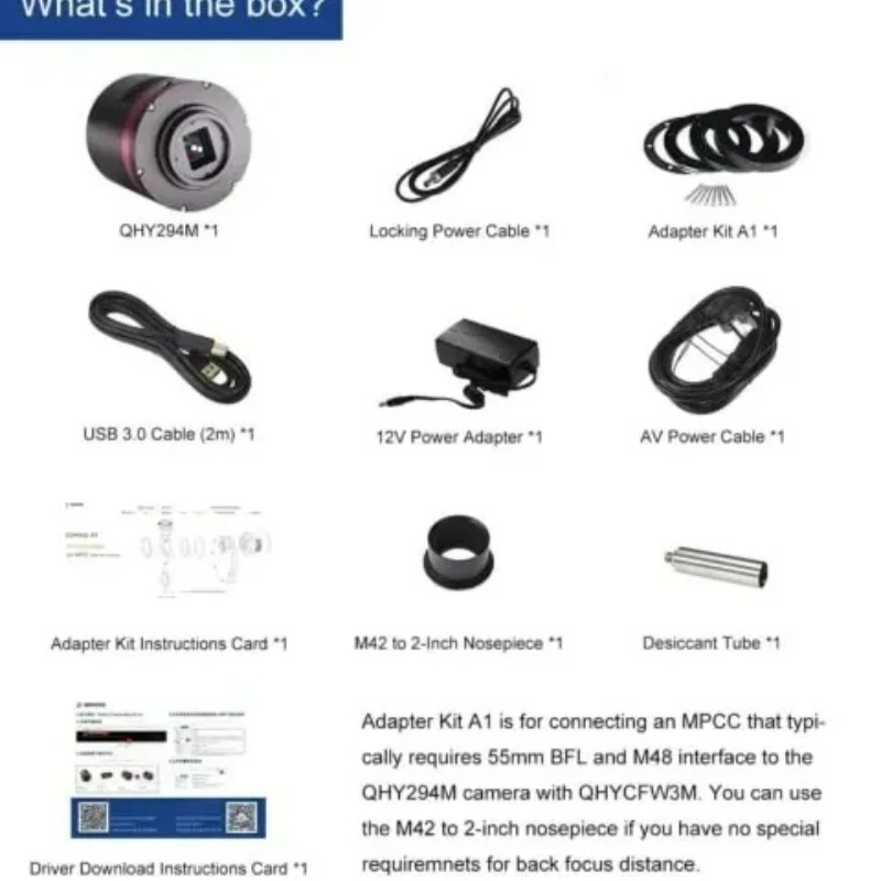 

QHYCCD QHY294M pro Cooled CMOS Back-Illuminated Astronomy Camera IMX492 for Deep-Space Photography