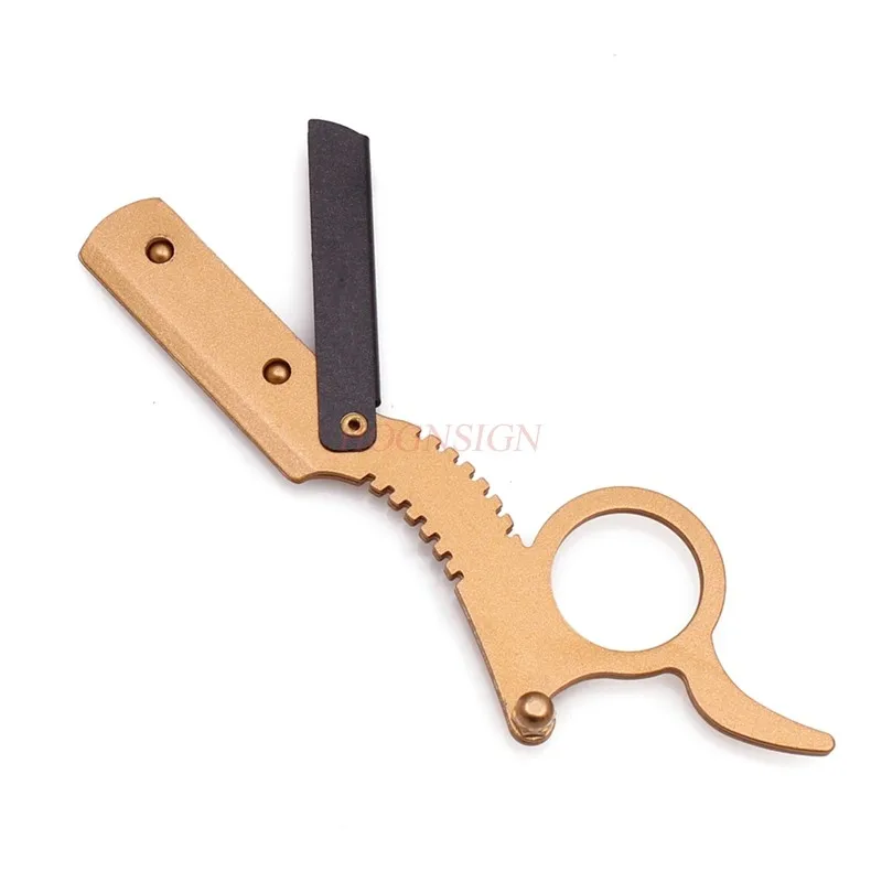 Straight Edge Barber Razor Haircut Beard Eyebrow Shaving Tool Manual Depilation Razor Hairdresser Trimming Blades Replaceable