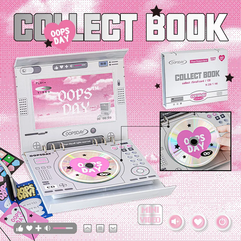 MINKYS Retro DVD Kpop Photocards Collect Book Kpop Binder Notebook Cover Diary Agenda Planner School Stationery