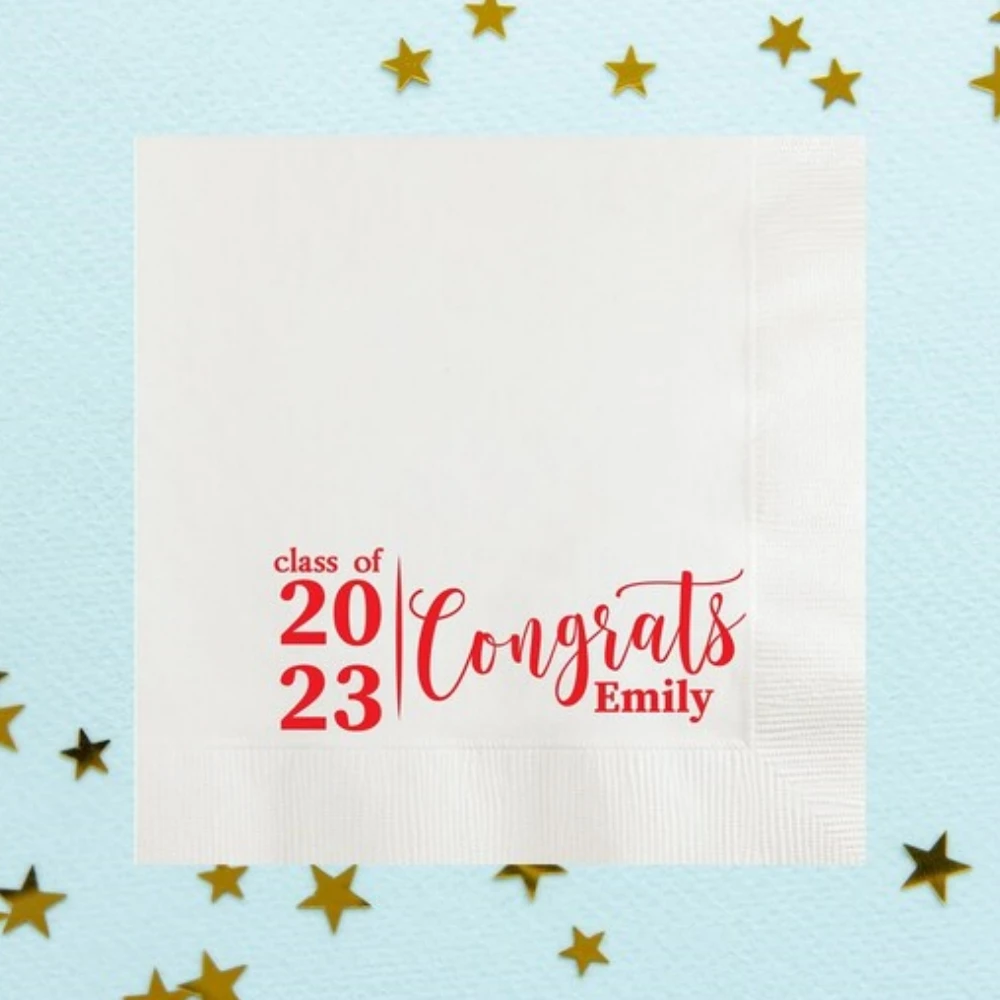 

50Pcs Personalized Wedding Cocktail Napkins,Custom Cheers to Love Hand Drawn Glasses Napkins, Anniversary Party Monogram Custom