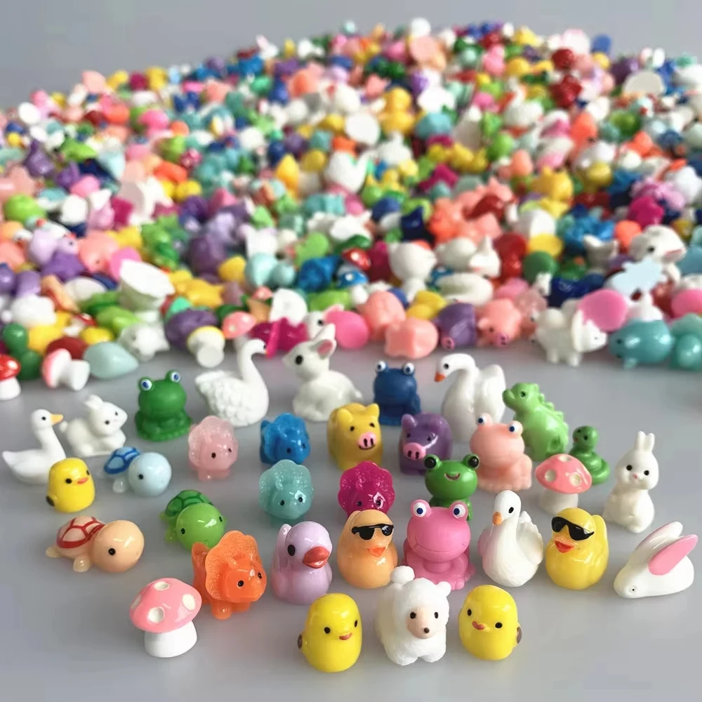 60 Mini Resin Animal Statues In Multiple Colors Suitable  Decorating Miniature Fairy Gardens With Desktop Ornaments Handicrafts