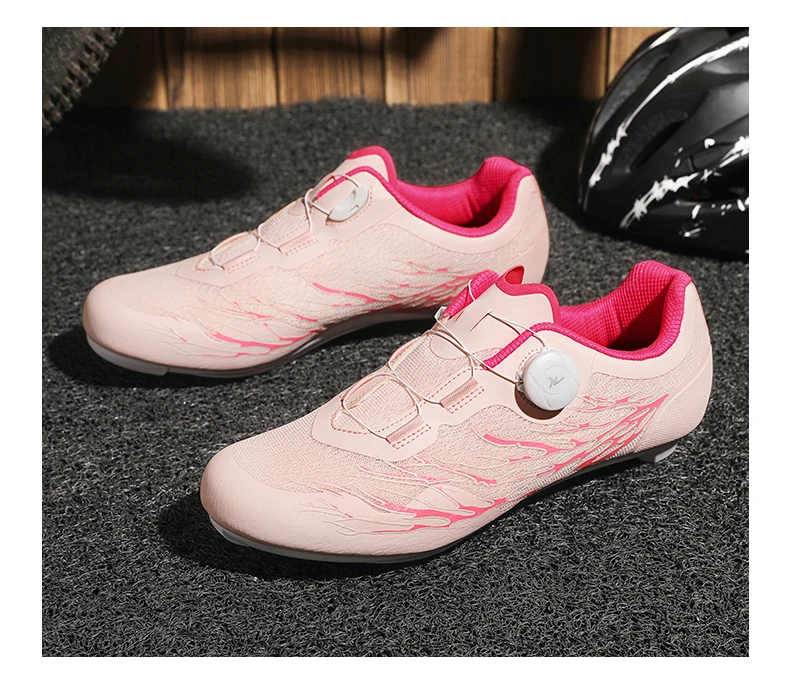 Herren Rennradschuhe mit Fluoreszenzeffekt, atmungsaktiv, selbstsichernde Cleats, rutschfest, Damen Fahrradschuhe, SPD Cleats, Renn-Sneaker – Detail 10