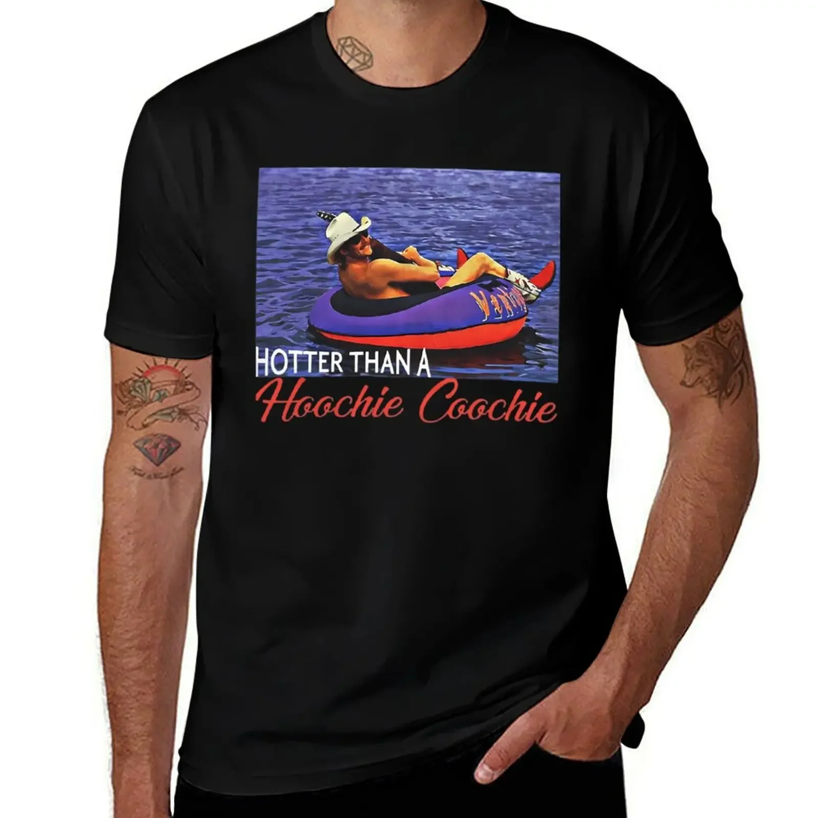 Alan Jackson Hotter Than A Hoochie Coochie Chattahoochee T-Shirt plus sizes graphic shirts designer shirts mens designer clothes