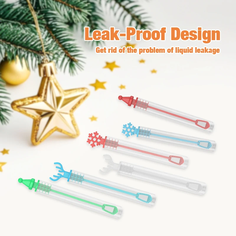 Série de noël Mini bâton à bulles jouet pour enfants en plein air jouet à bulles bâton à bulles Portable avec eau à bulles