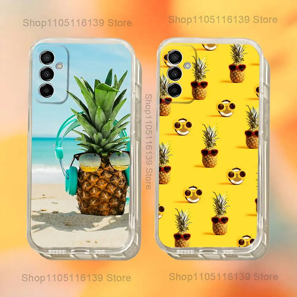 

Summer pineapple Phone Case For Samsung S24,30,21,22,23,20 FE,lite,PIus,Ultra,5G,Note,9,10 Transparent Cover