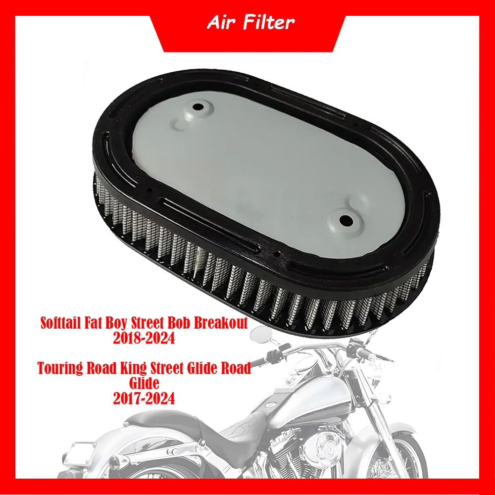 

Motorcycle Air Filter Cleaner Air Intake Filter Element For Softail Fat Boy Street Bob Touring Road King Street Road Glide