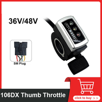 WuXing 36V/48V 106DX Thumb Throttle Right Speed Controller 6Pin SM Plug with Display Quantity of Electricity,Bicycle accessories
