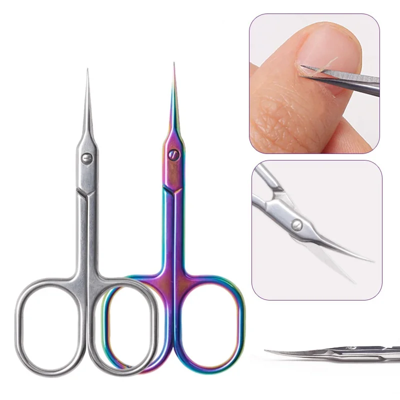 StainlessSteel Cuticle Scissors Curved Nail Russian Clipper DeadSkin Remover Cutter Professional Nail Art Tool Manicure Supplies