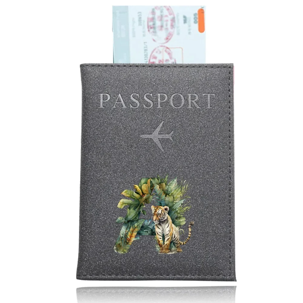 PU Plane Passport Cover Case Holder UV Printing Jungle Tiger Series Travel Accessories Lightweight Wallet for Unisex