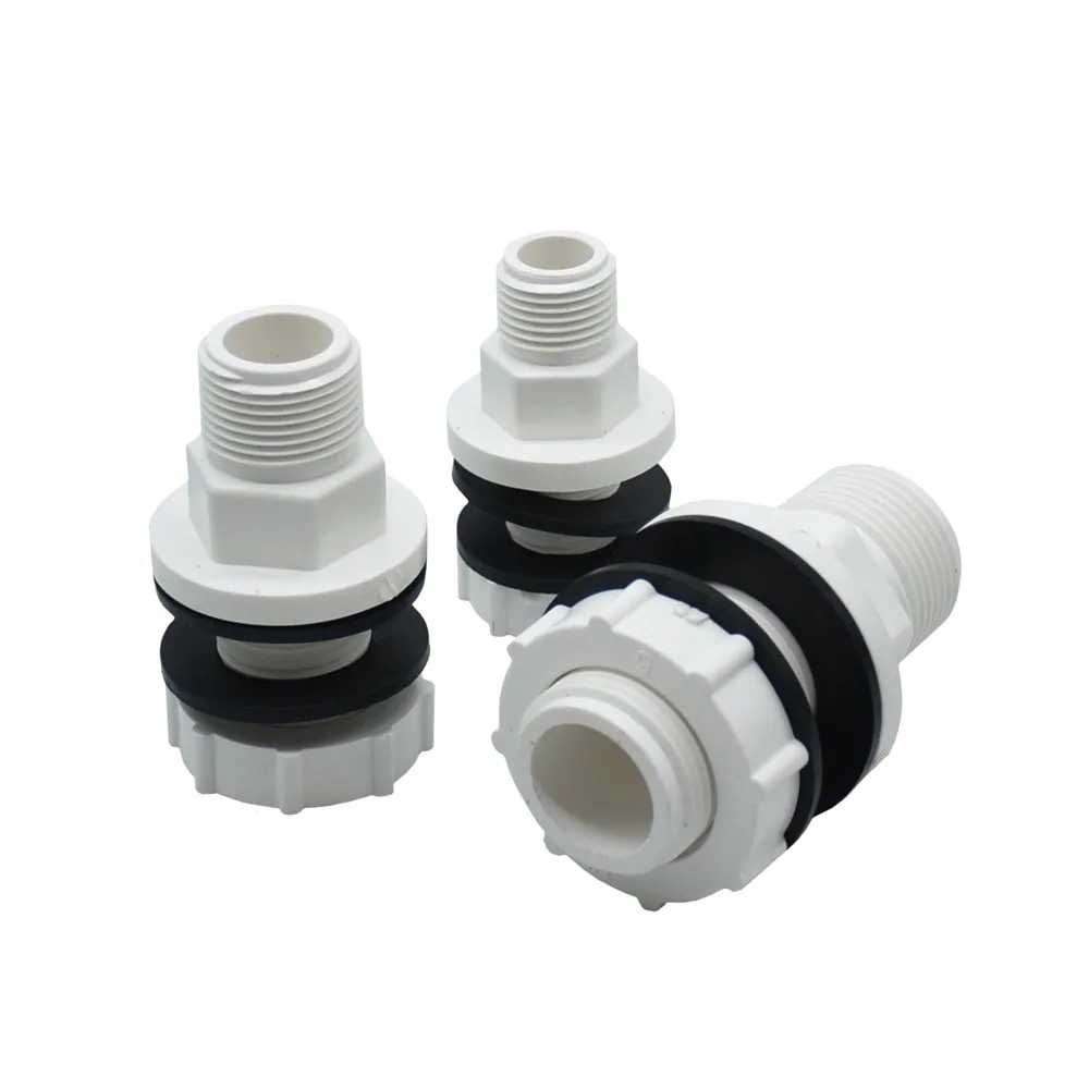 1/2 3/4 1inch Male Thread Water tank adapter Connector Rain bucket tank Thread Fitting PVC Water Pipe Plastic Coupler