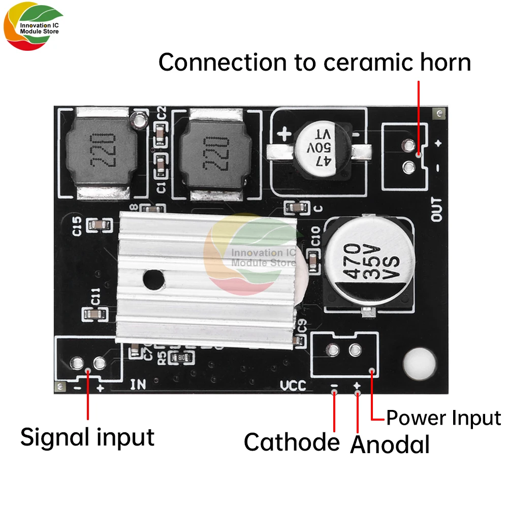 DC5-27V Piezo Ceramic Speaker Amplifier Board Drone Shouter 180W Power Amplifier g Amplifier Board Module for Home Theatre