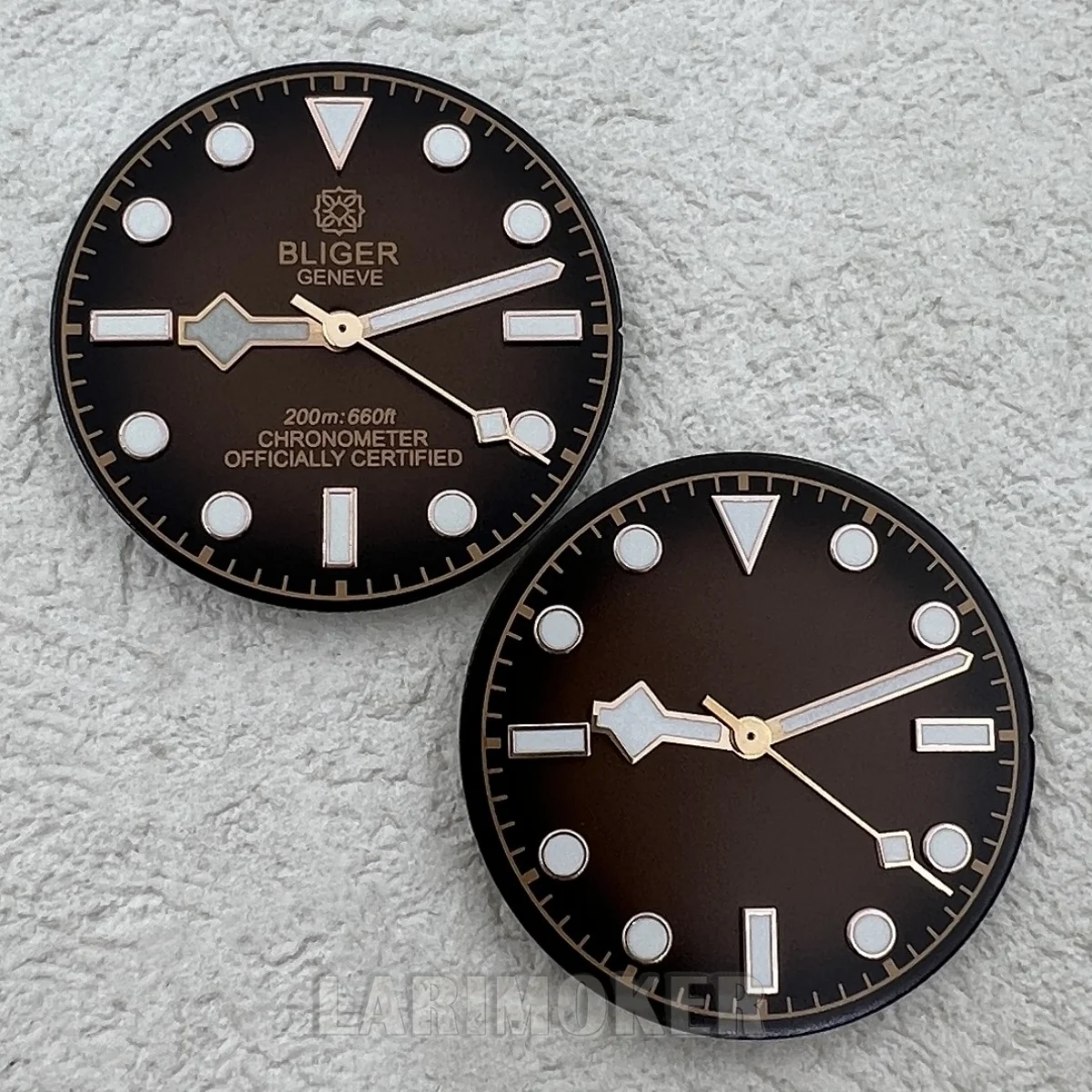 

Циферблат в стиле ретро диаметром 29 мм в черно-коричневом цвете со стрелками из розового золота подходит для механизма NH35 NH36 ETA2824 2836 Miyota PT5000