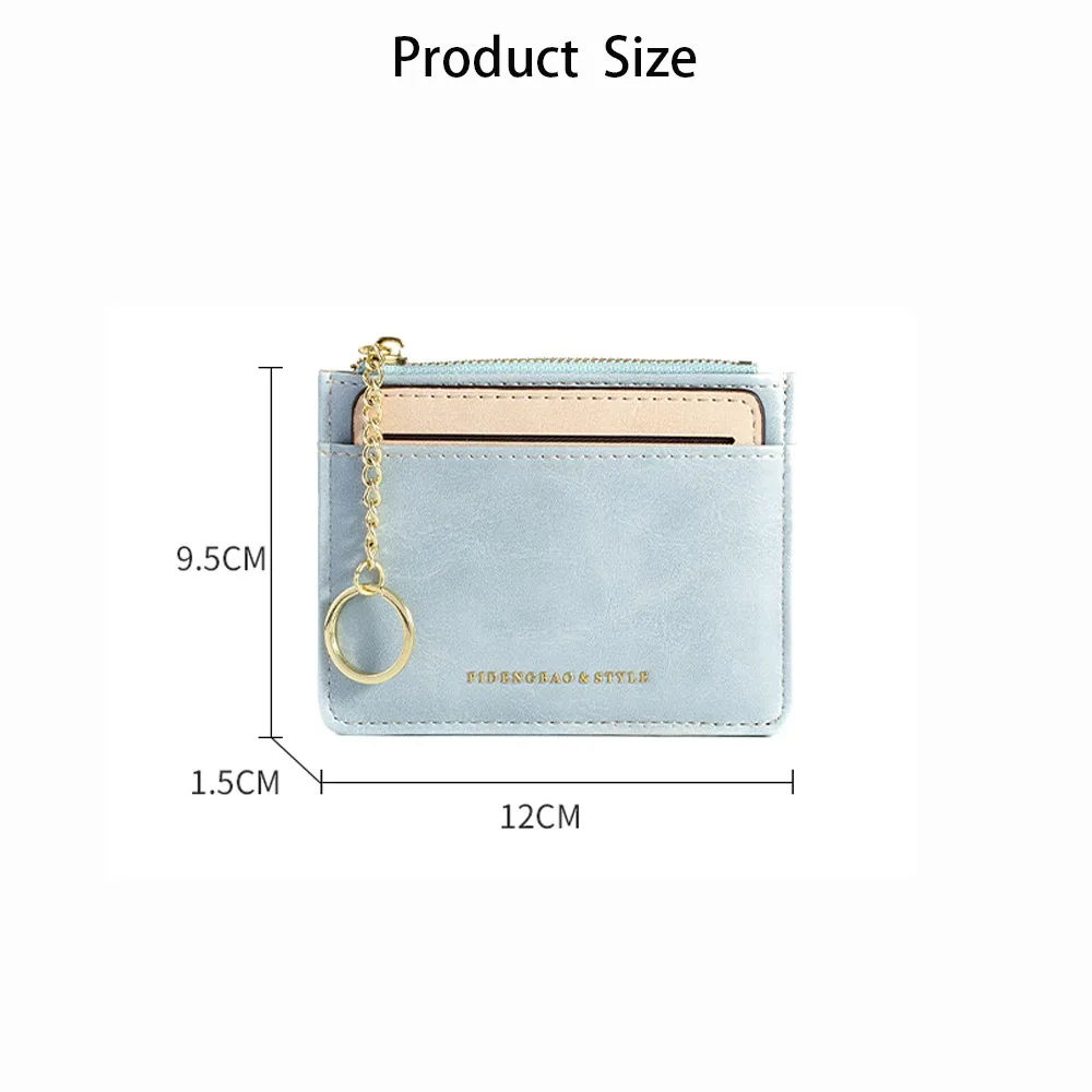 حقيبة بطاقات محفظة مزدوجة الأغراض قابلة للإزالة، محفظة متعددة الوظائف وبسيطة بسلسلة مفاتيح للنساء والرجال