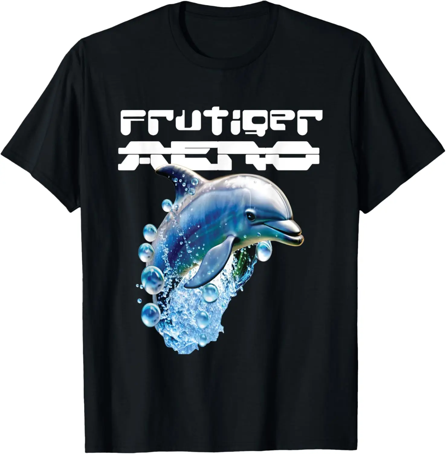 Frutiger Aero Splashy Dolphin – y2k-T-Shirt mit ästhetischem Grafikdesign