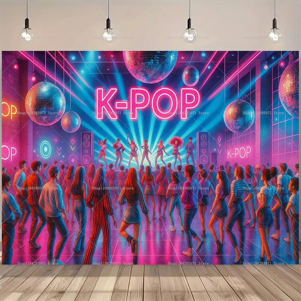 kpop Demon Hunters Backdrop Party Decor Kpop Demon Hunters Birthday Background Poster Happy Birthday Banner Photograph Supplies - view 6