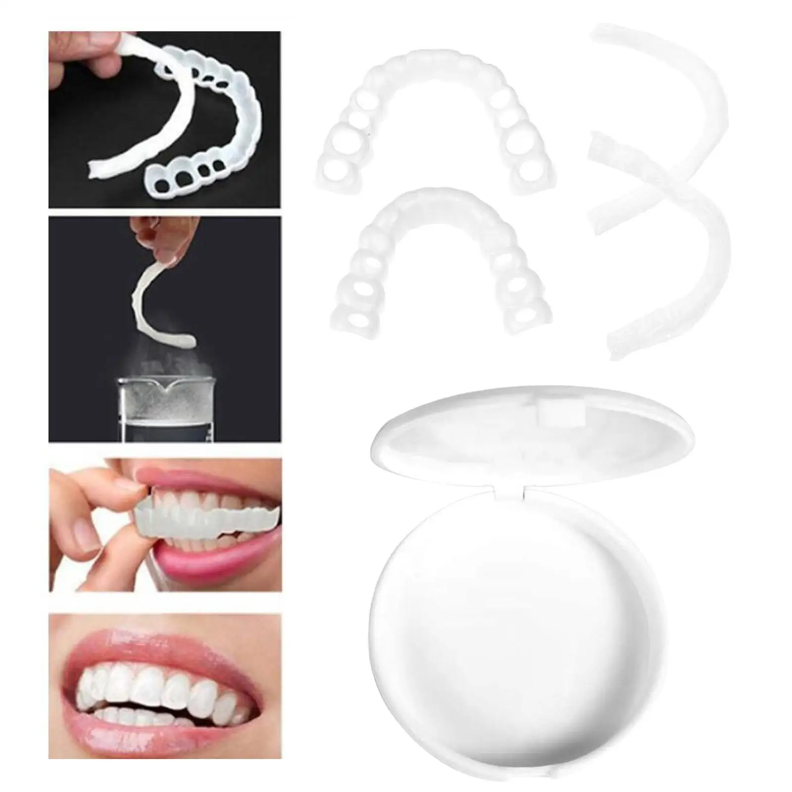 3X Resin Snap False Veneers Dentures Fake Tooth Cover Simulation