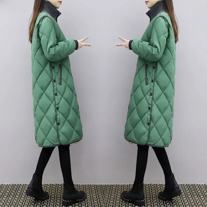 Autumn/winter Loose-fit Down Cotton Coat Women's Medium-length Padded Jacket Lightweight Warm