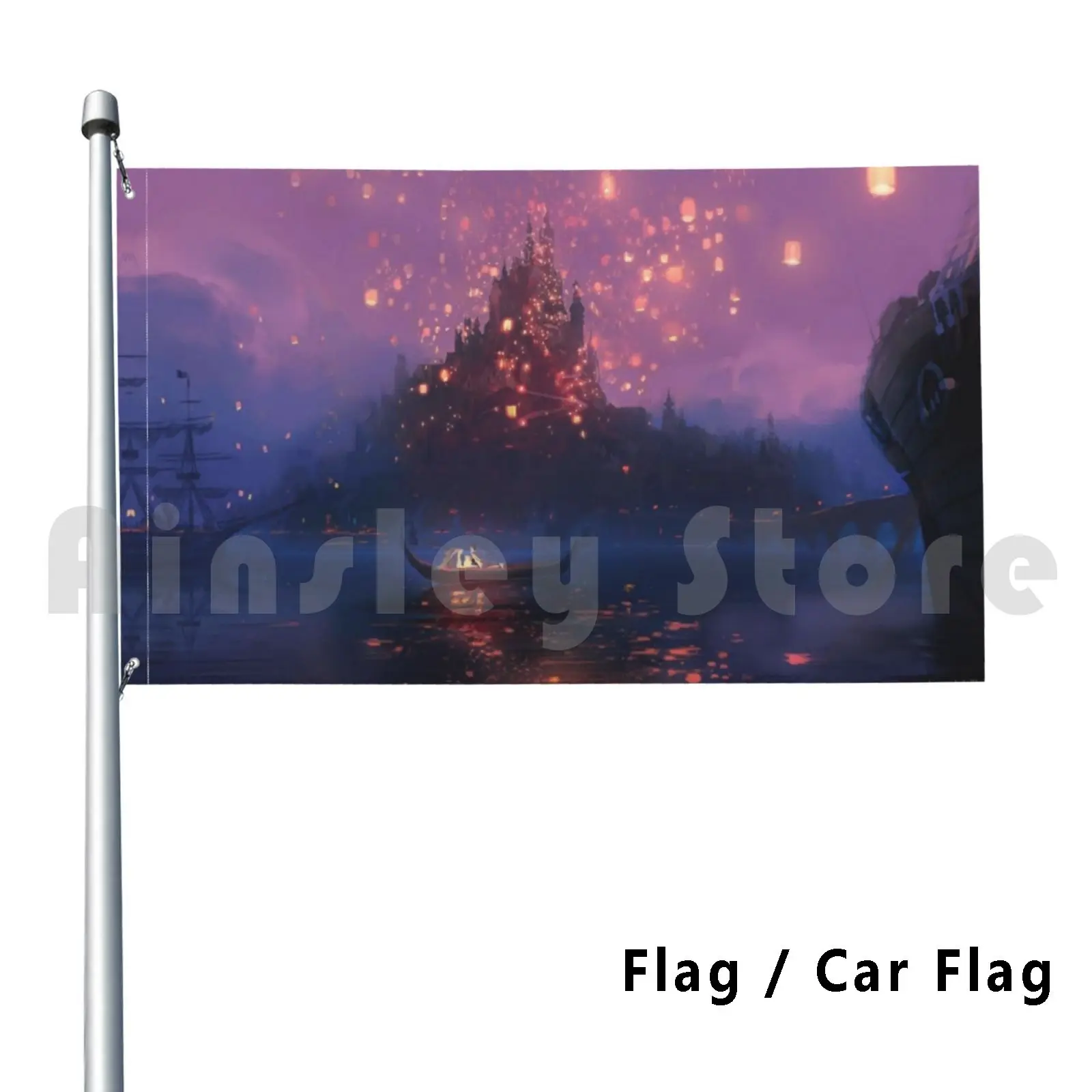 Tangled Lanterns Flag Car Flag Funny Princess Tangled