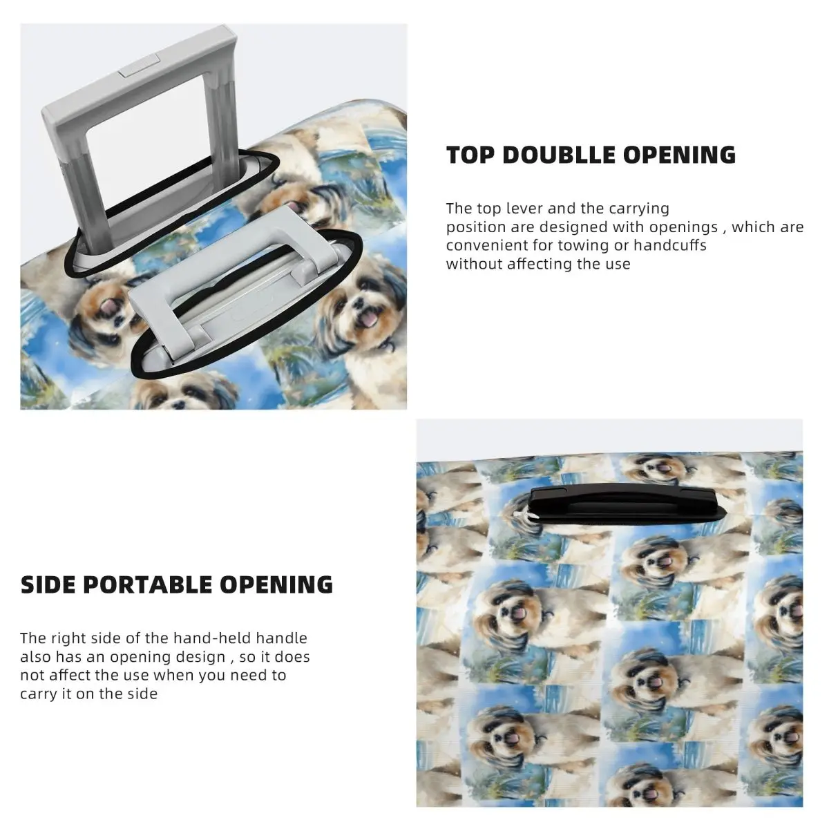 Ши-тцу на пляже, защитный чехол для чемодана, эластичные защитные чехлы для дорожного багажа на 18-32 дюймов