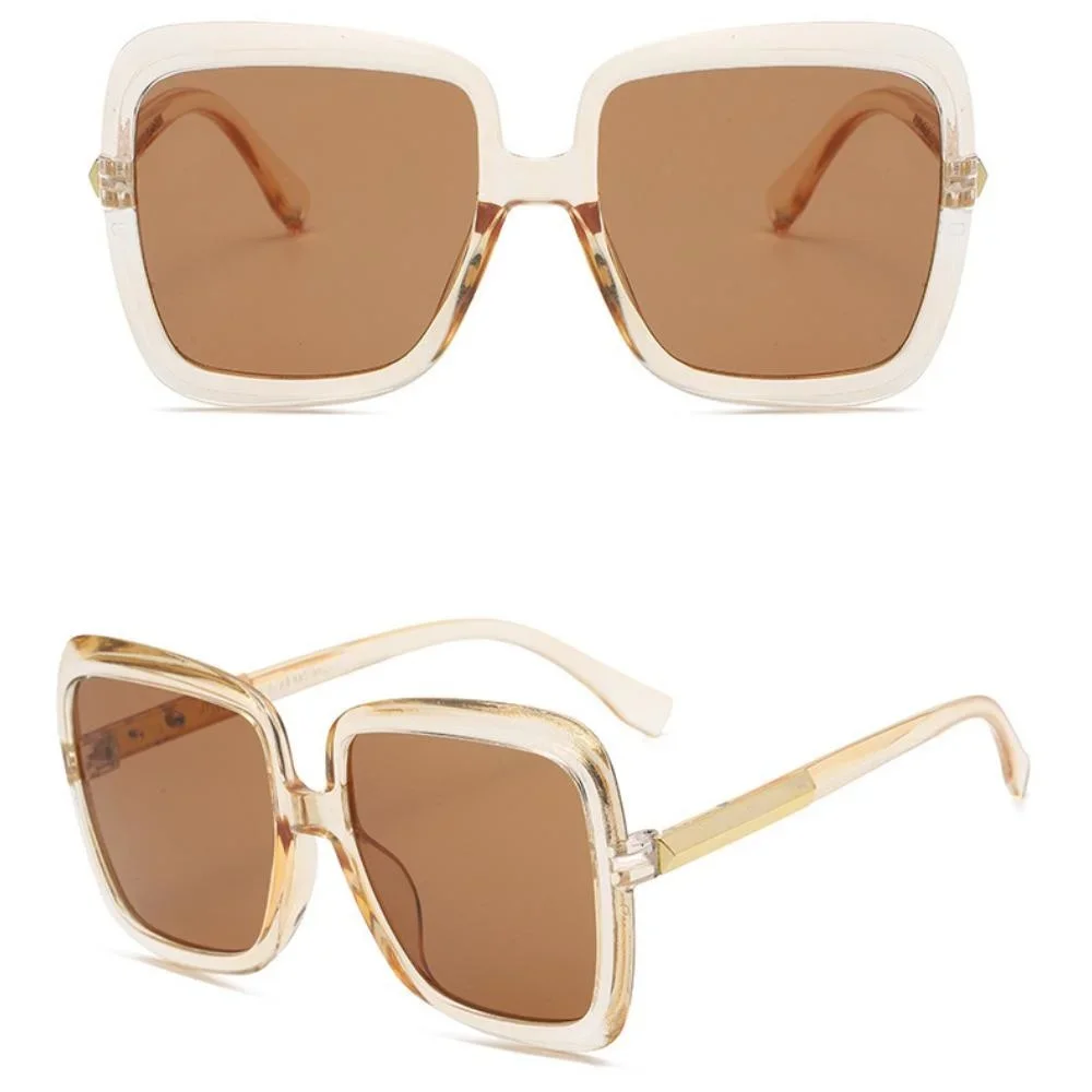 نظارات شمسية عصرية مربعة كبيرة الحجم عصرية ورقيقة ومتعددة الاستخدامات ذات تصميم مقعر نظارات شمسية للحماية من الأشعة فوق البنفسجية