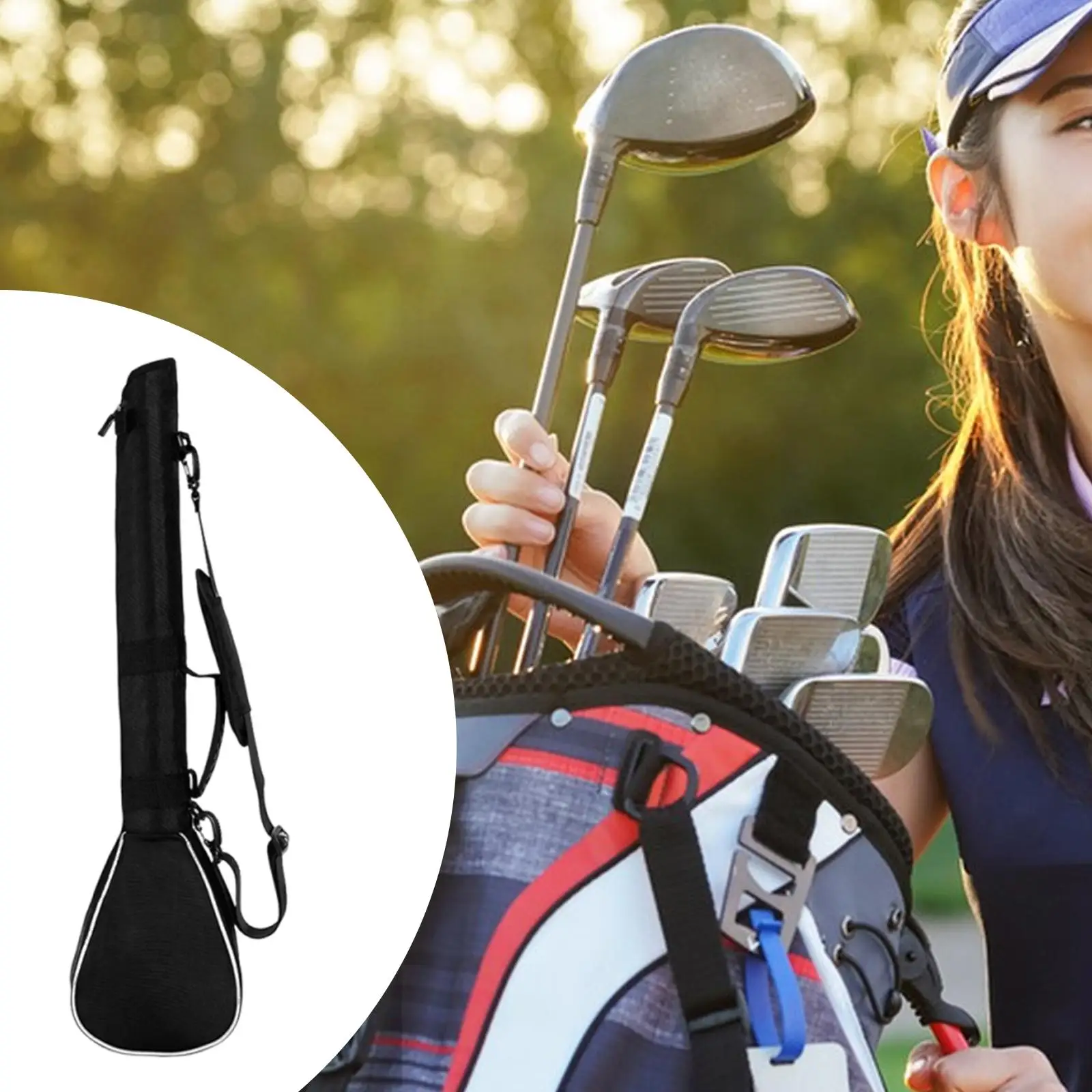Portable Golf Bag Polyester Practice Organizer Stand Pouch Bag for Men Women Outdoor Training and Driving Range