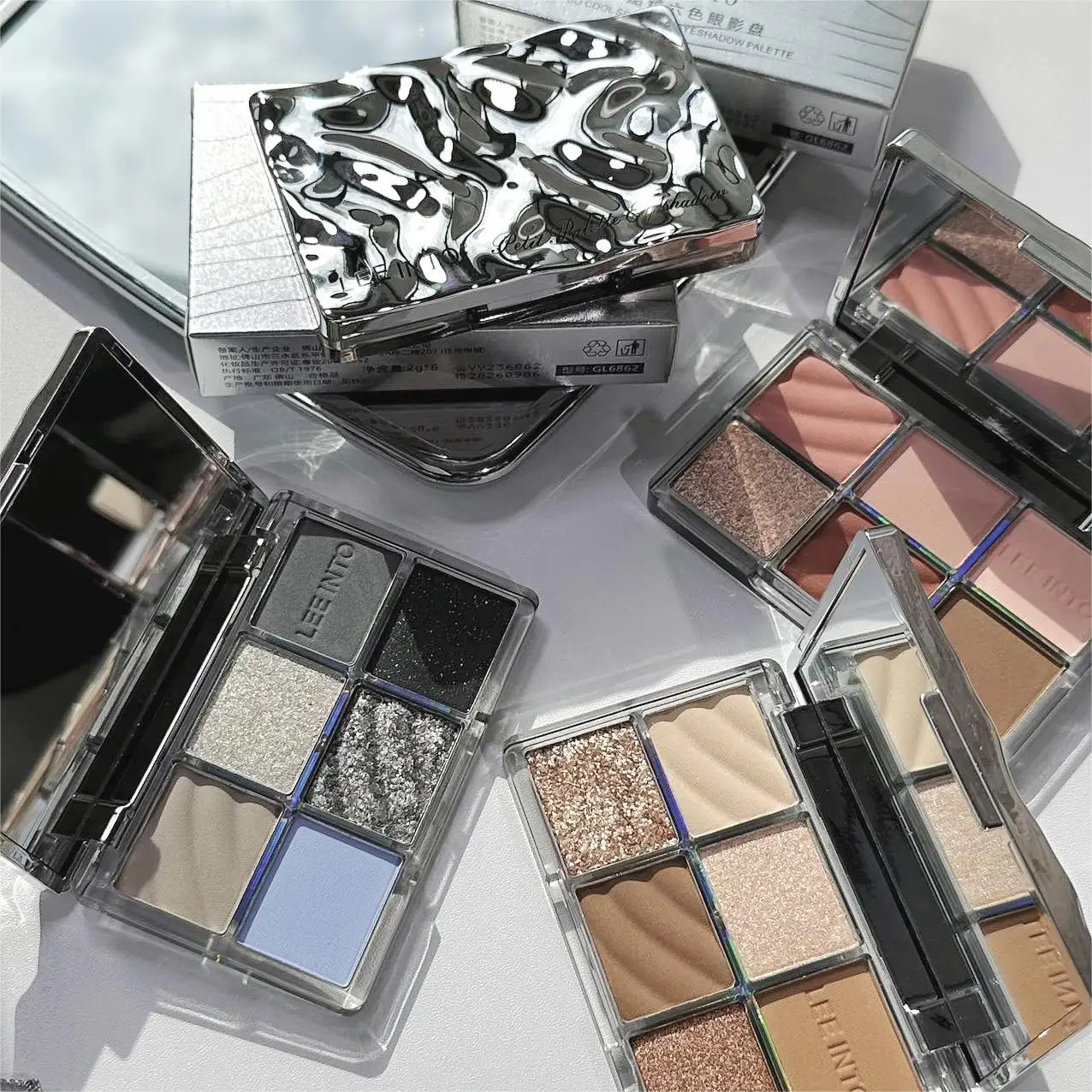 LEE INTO 6색 아이섀도우 팔레트, 매트 & 쉬머 피니시, 하이라이팅 & 컨투어, 롱래스팅 메이크업, 저채도 종합 아이섀도우 팔레트