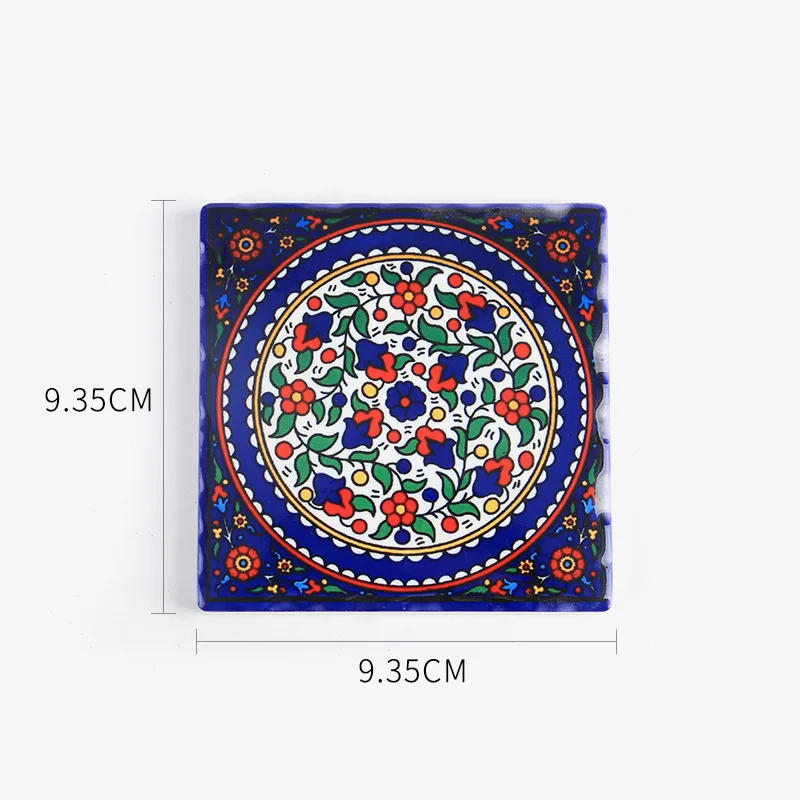 Ceramic Cup Coaster Coffee Drinks Table Mat Mandala pattern Non-slip Placemat Cup Holder Heat Insulation Pad Kitchen Tableware