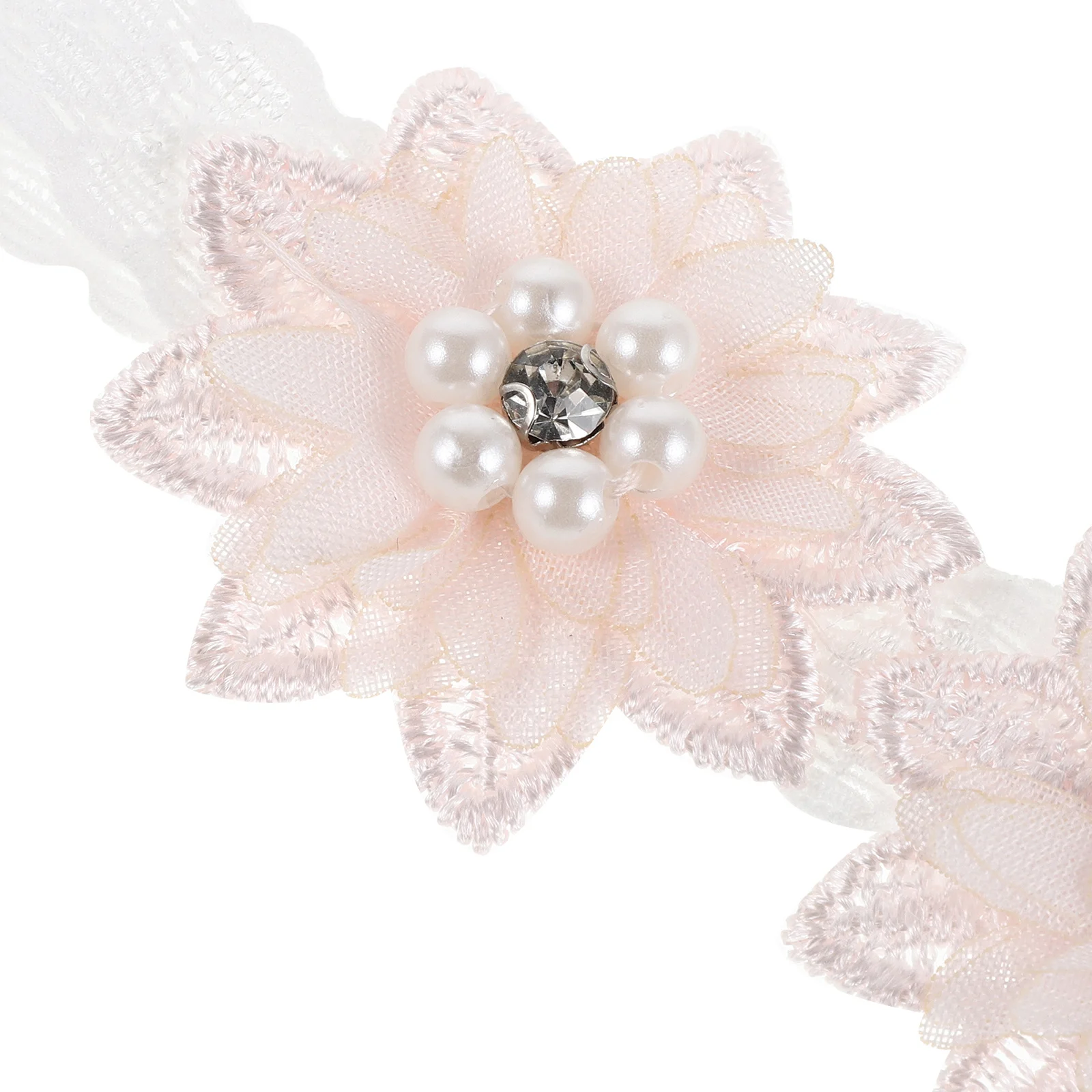 5 قطع من عصابات الرأس للفتيات الصغيرات من اللؤلؤ المرنة على شكل زهور لإكسسوارات شعر الفتيات حديثي الولادة #4