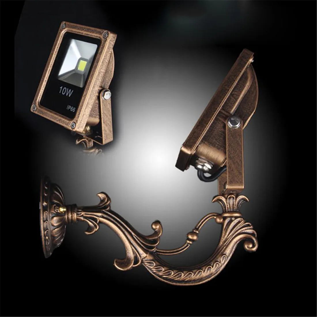 

Bronze Vintage 10W outdoor LED Spotlights industrial COB LED Advertising lights Retro Europe style out door porch sign lamp