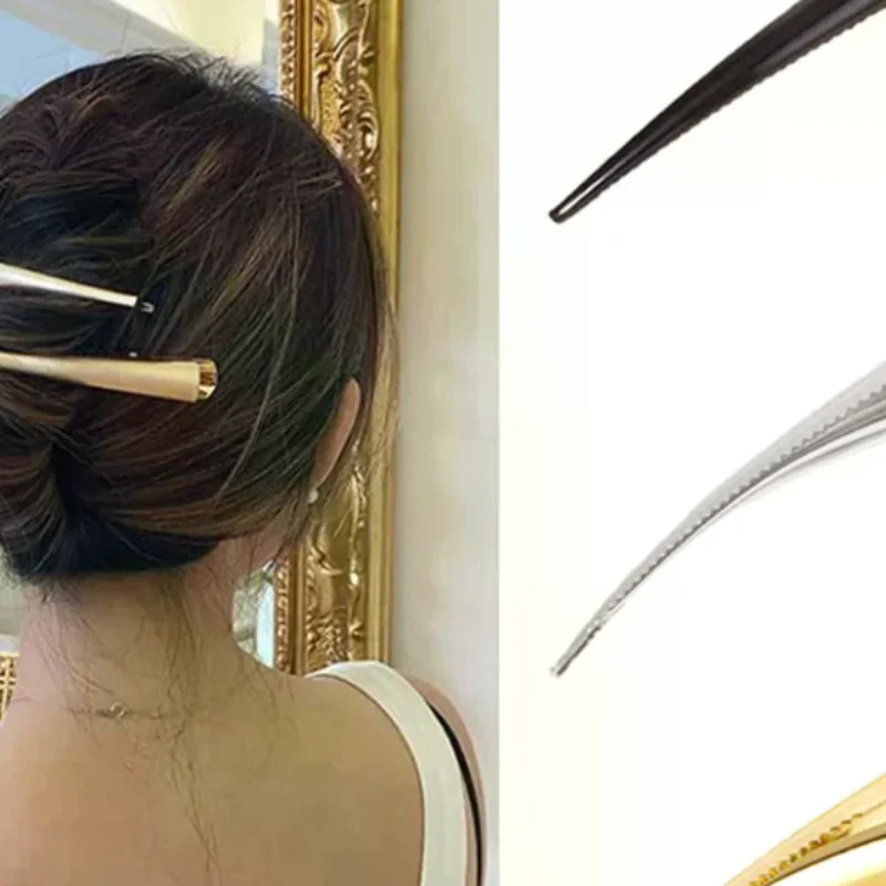 5/10 Uds. Pinzas largas de Metal para el cabello, pinzas para el cabello con cuerno, accesorios para el cabello, dientes de pato, Clip de punta para salón de peluquería