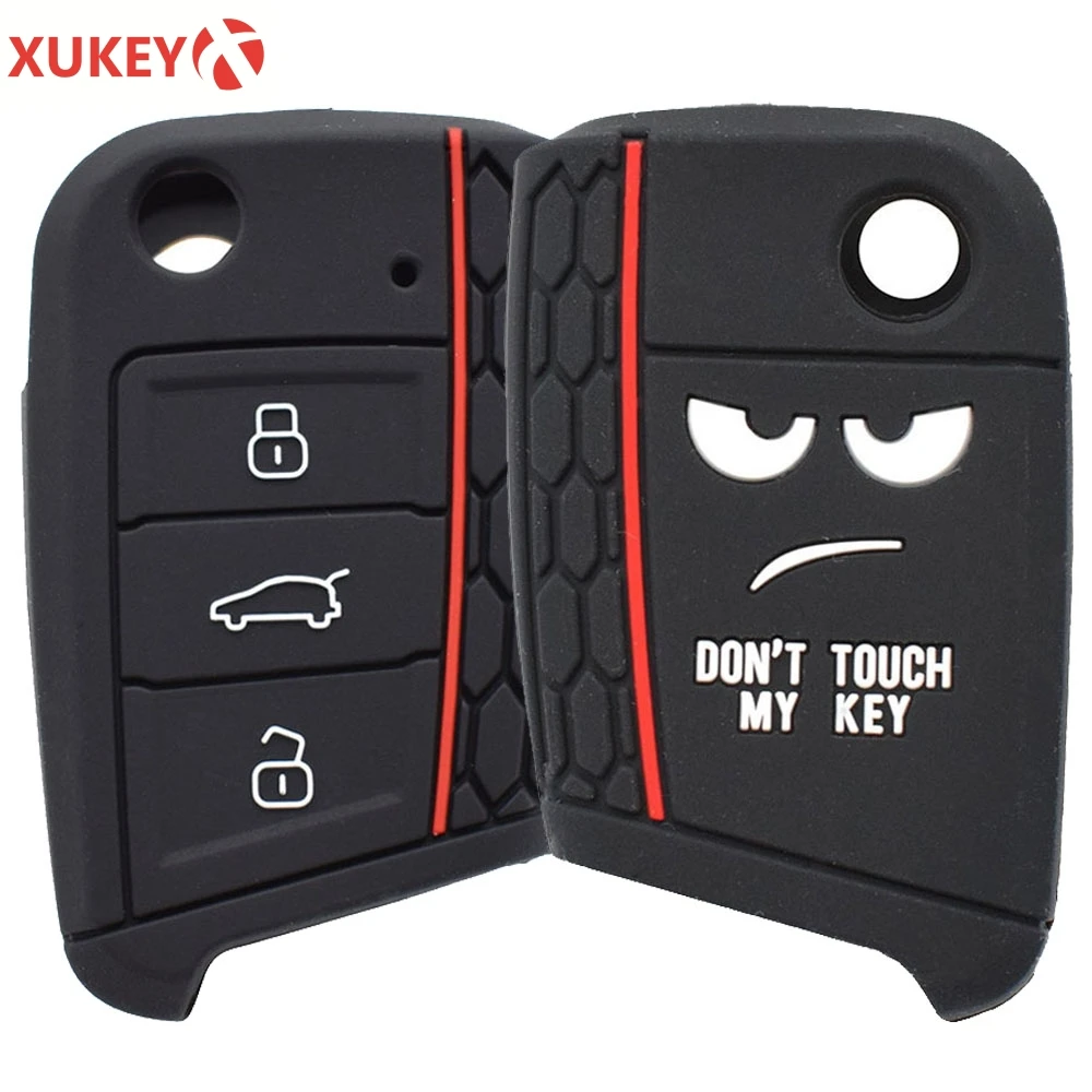 

3 Buttons Silicone Remote Flip Key Case Cover For VW Polo Golf 7 Tiguan Jetta GTI Fob Sleeve 2015 2016 2017 2018 2019 2020