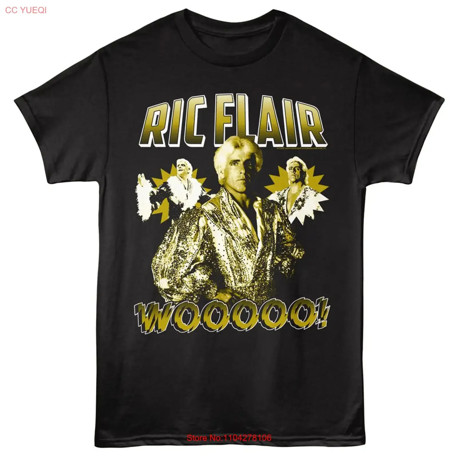 Ric Flair Gold Robe WOOOOO Men's T Shirt Wrestling Legend vintage Washed designer clothes Breathable Unisex homme Soft