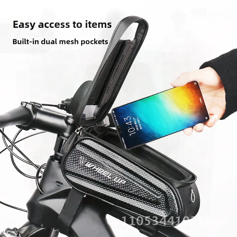 

Hard Shell Bicycle Bag Front Beam Head Mobile Phone Bag Waterproof EVA 2.7L Capacity Mountain Road Bike Riding Accessory