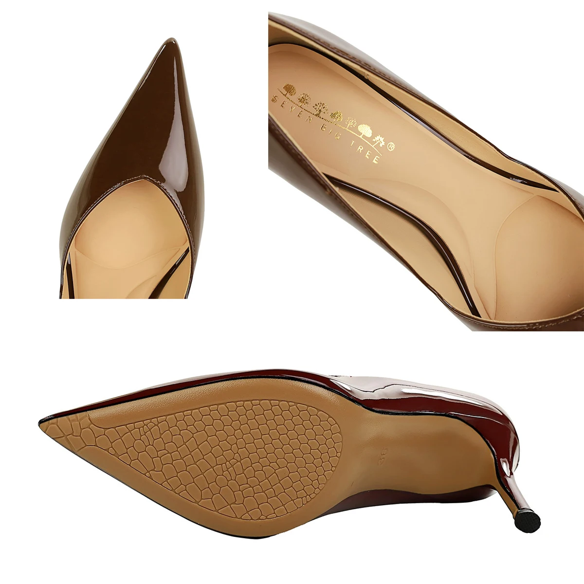 BIGTREE Shoes V Mouth Women Pumps Patent Leather High Heels Sexy Party Shoes Stiletto 8 CM Heels Women Shoes 5 Colors Lady Pumps