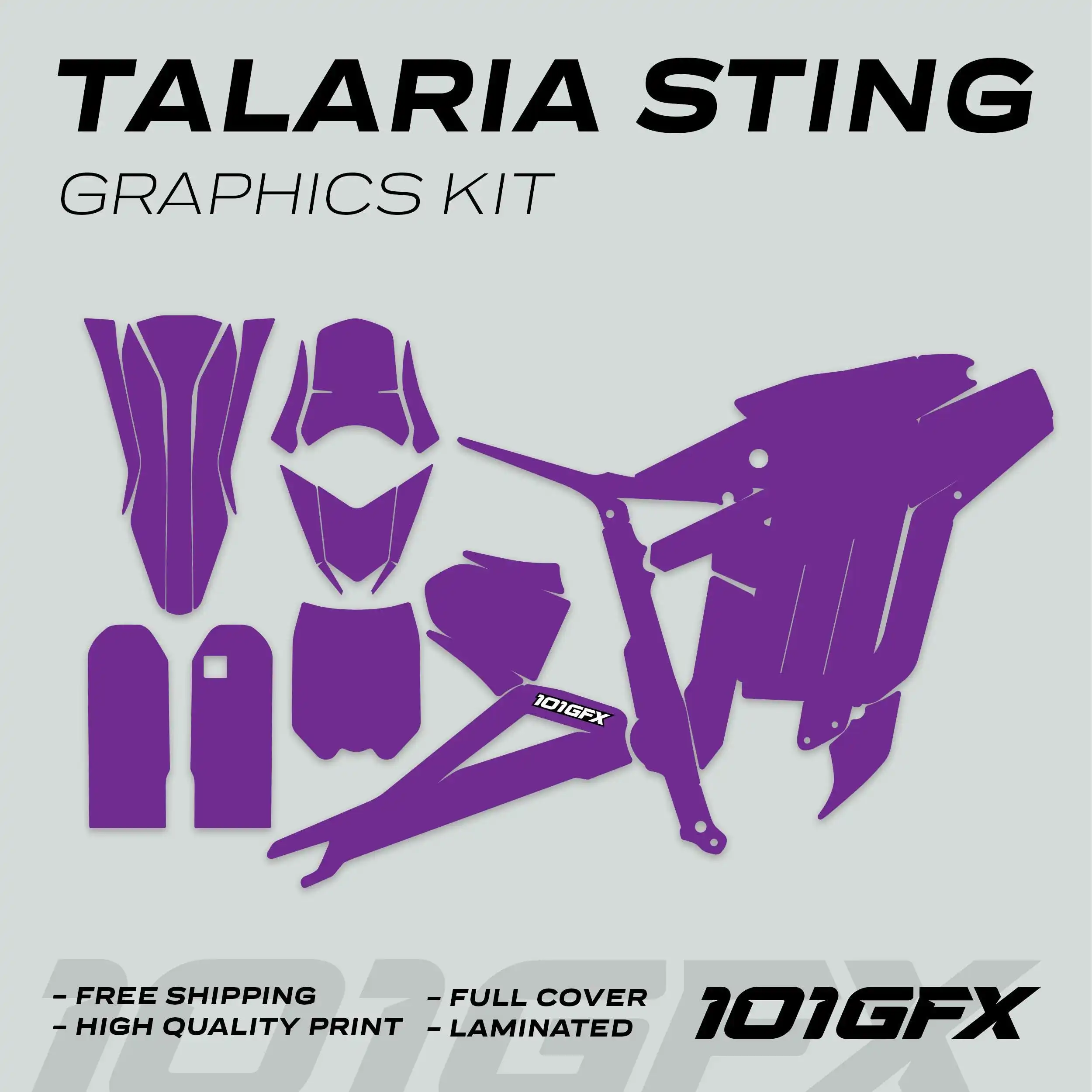 Graphics Kit SOLID COLOR PURPLE Decals Stickers Laminated eBike Emoto Mono Color For Talaria Sting MX3 MX4