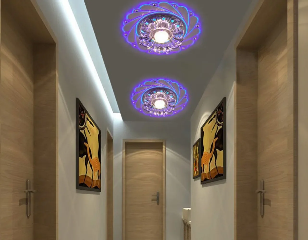 現代の LED シーリングライトクリスタルランプ寝室のシャンデリア屋内照明リビングルームの家の装飾 Led