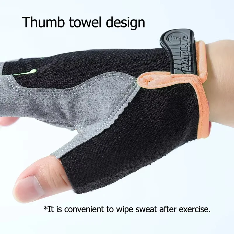 Anti Slip Shock Breathable Half Finger Gloves Breathable Cycling Gloves Fitness Gym Bodybuilding Crossfit Exercise Sports Gloves image 4