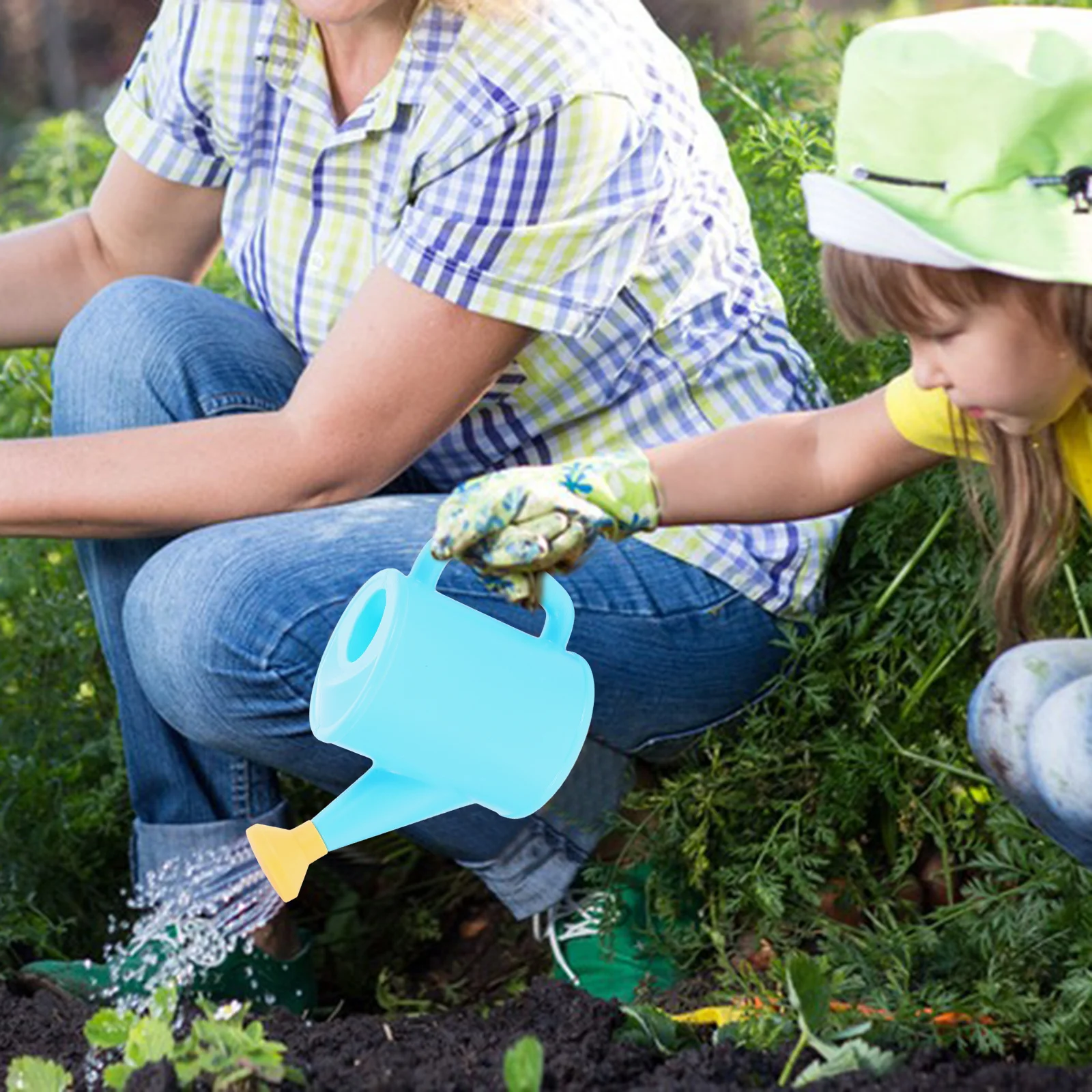 Zestaw narzędzi ogrodniczych dla dzieci, mała łopatka i grabie do sadzenia, spulchniania gleby, pielenia, lekki, wytrzymały, do użytku na zewnątrz, w ogrodzie, na plaży.