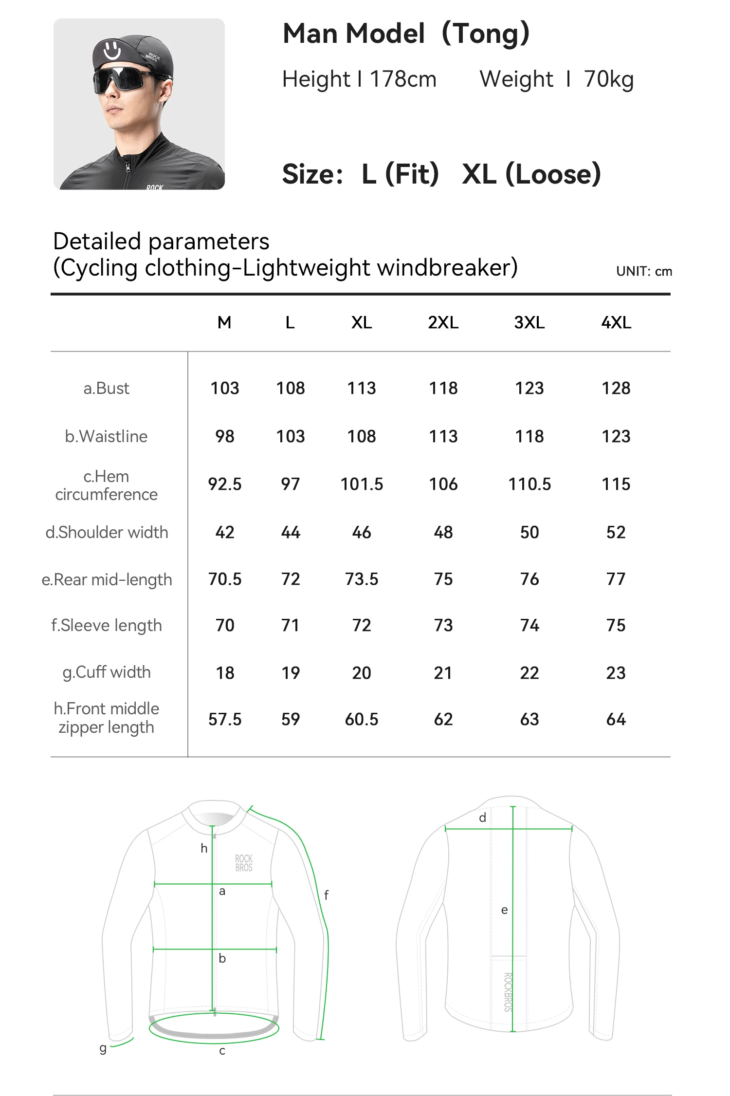 ROCKBROS Fahrradjacke Winddicht Reflektierend MTB Fahrrad Windjacke Leichte Sonnenschutz Wanderjacke Sportbekleidung – Detail 11