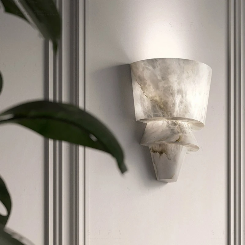 Italian Art Deco Real Marble Wall Light G4 Bulb Home Deco Sconce For Hall Villa Dining Room Parlor Bedroom Lighting Fixtures